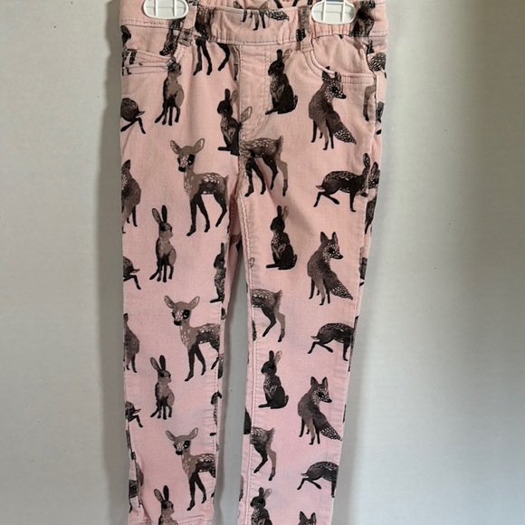 H&M Other - H& m woodland creatures print pink corduroys size 2/3t